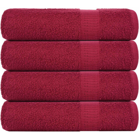 vidaXL Badetücher 4 Stk. Bordeauxrot 100x150cm 360 g/m² 100% Baumwolle