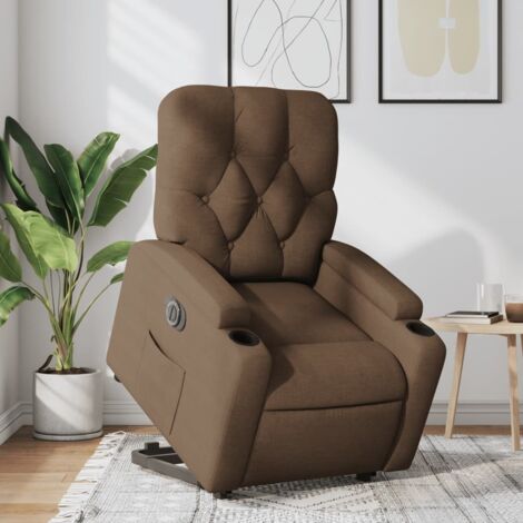 Relaxsessel mit Aufstehhilfe Elektrisch Braun Stoff vidaXL