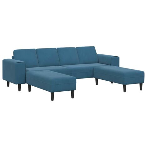 Sofa Set Blau Samt vidaXL