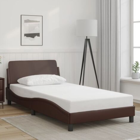Bettgestell "Dover" Braun 100x200 cm Kunstleder vidaXL (1/5)