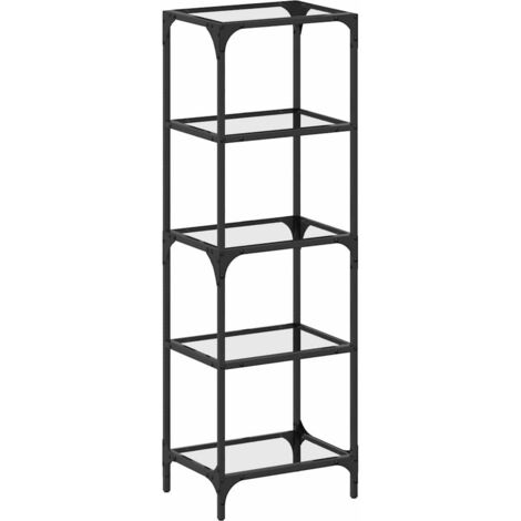 Regal mit Glasböden Schwarz 40x30x123 cm Stahl vidaXL