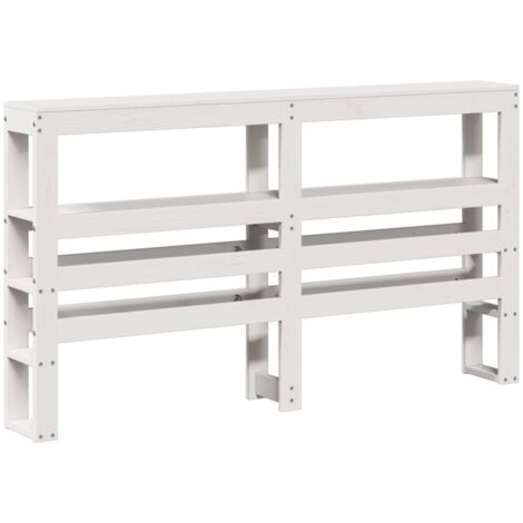 Kopfteil mit Ablagen Weiß 135 cm Massivholz Kiefer vidaXL