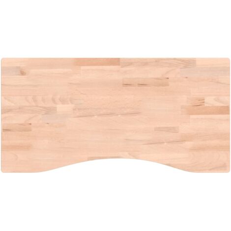 Schreibtischplatte 80x(36-40)x2,5 cm Massivholz Buche vidaXL