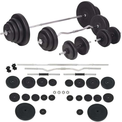 Langhantel- und Kurzhantelset 120 kg vidaXL