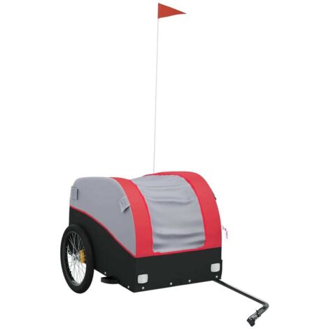 Fahrradanhänger Schwarz und Rot 45 kg Eisen vidaXL