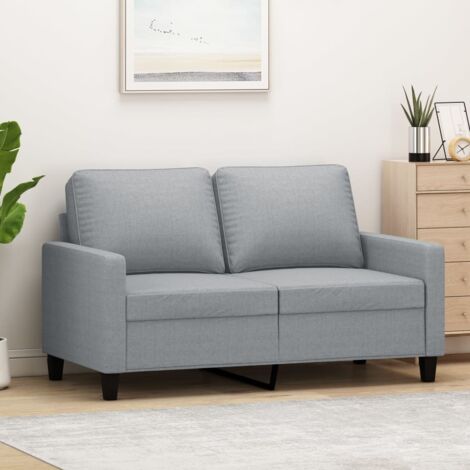 Zweisitzer Sofa Hellgrau 120 cm Stoff