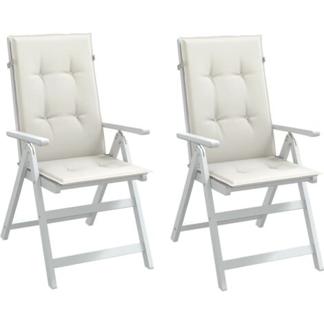 Hochlehner-Auflagen 2 Stk. Melange Creme 120x50x4 cm Stoff vidaXL