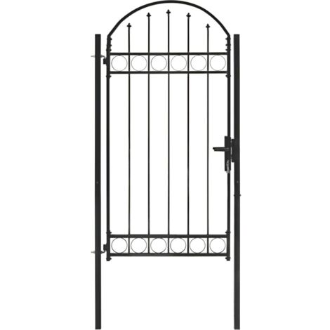 vidaXL Zauntor mit Gewölbter Spitze Stahl 100x250 cm Schwarz