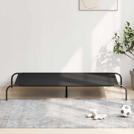 vidaXL Hundebett Erhöht Schwarz 150x90x20 cm Oxford-Gewebe und Stahl (1/5)