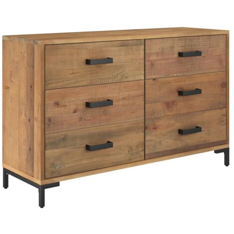 Sideboard Braun 110x35x70 cm Massivholz Kiefer vidaXL (1/5)