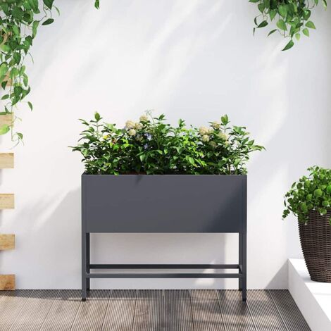 Hochbeet Gartenpflanzer Anthrazit 60 x 26 x 45 cm Stahl vidaXL