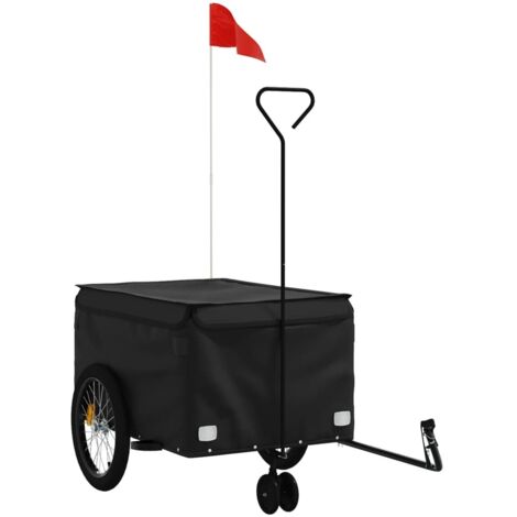vidaXL Fahrradanhänger Schwarz 45 kg Eisen
