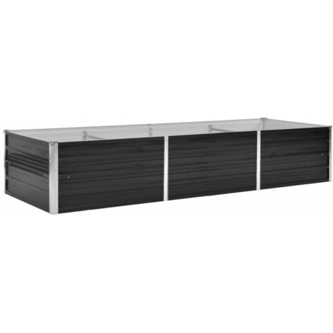 Garten-Hochbeet Anthrazit 240 x 80 x 45 cm Verzinkter Stahl vidaXL