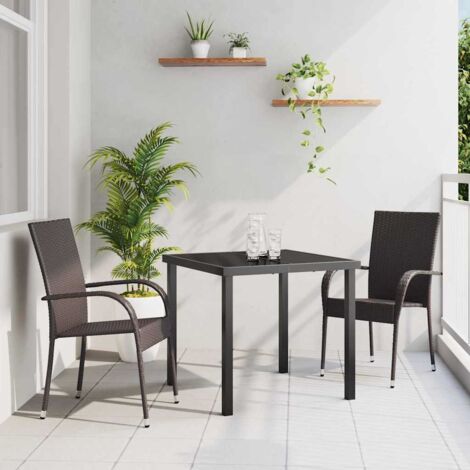 3-teiliges Garten-Ess-Set Braun Poly-Rattan vidaXL297822 (1/5)
