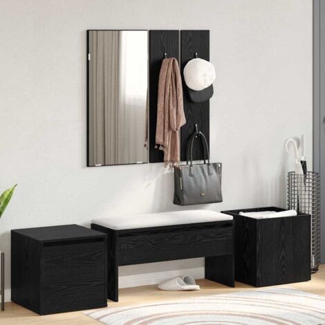 Flurmöbel-Set Wandmontiert 6 pcs Schwarze Eiche 80 x 31 x 40 cm vidaXL (1/5)