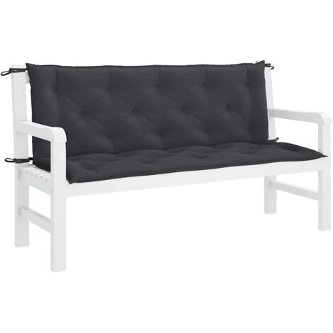 Gartenbank-Auflage Schwarz 150x(50+50)x7 cm Oxford-Gewebe vidaXL