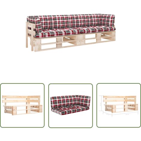 The Living Store 2-Sitzer-Palettensofa mit Kissen Imprägniertes Kiefernholz - Outdoor-Sofa - Gartenmöbel - Palettenmöbel - Rattan Möbel - Kiefernholz (1/5)
