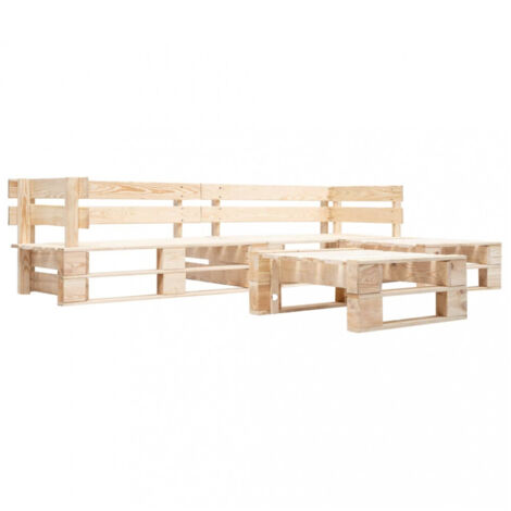 4-tlg. Garten-Paletten-Sofagarnitur Holz Natur vidaXL (1/5)