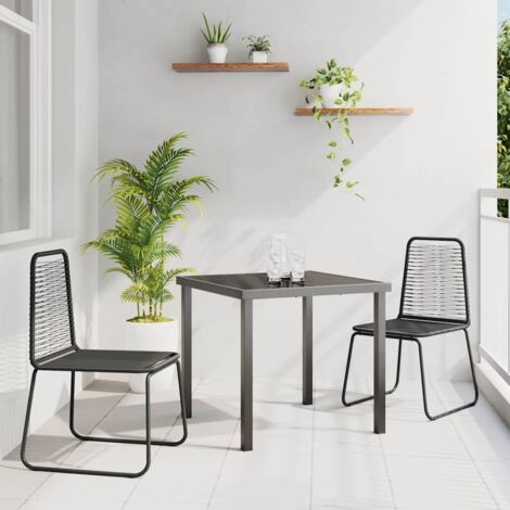 3-teiliges Garten-Esstisch-Set Schwarz Poly-Rattan vidaXL716934 (1/5)