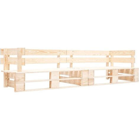 Garten-Palettensofa 2-Sitzer Natur Holz vidaXL971879 (1/7)
