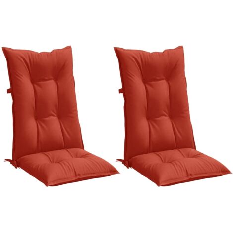 Hochlehner-Auflagen 2 Stk. Melange Rot 120x50x7 cm Stoff vidaXL