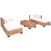Sofagarnitur 16-tlg. Natürliches Rattan vidaXL