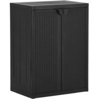 Gartenschrank Schwarz 65x45x88 cm PP Rattan-Optik vidaXL