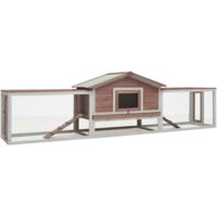Kaninchenstall Mokka 310x70x87 cm Kiefer & Tanne Massivholz vidaXL
