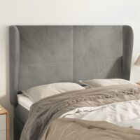 Kopfteil mit Ohren Hellgrau 147x23x118/128 cm Samt vidaXL