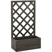Garten-Spalier mit Blumenkasten Grau 50x25x90 cm Tannenholz vidaXL