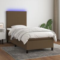 vidaXL Lattenrost mit Matratze und LED Dunkelbraun 90x190cm