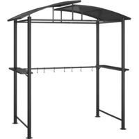 Grillpavillon mit Seitenregalen Anthrazit 210x114x230 cm Stahl vidaXL290601