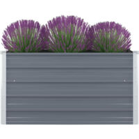 vidaXL Raised Garden Bed 100x100x45 cm Galvanised Steel Grey