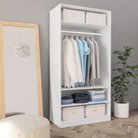 Kleiderschrank Weiß 100×50×200 cm Holzwerkstoff vidaXL