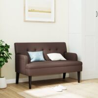 Sitzbank mit Rückenlehne Braun 112x65,5x75 cm Kunstleder vidaXL90705