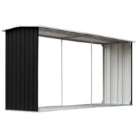 vidaXL Holzlager aus verzinktem Stahl 330x92x153cm Anthrazit