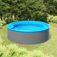 vidaXL Planschbecken 350x90 cm Grau