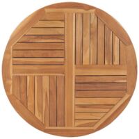 Runde Tischplatte aus massivem Teakholz 2,5 cm 90 cm