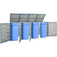 vidaXL Mülltonnenbox für 4 Tonnen 276,5x77,5x112,5 cm Edelstahl