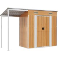 Gartenhaus mit Schleppdach Hellbraun 277x107x181 cm Stahl vidaXL