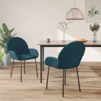 Esszimmerstühle 2 Stk. Blau Samt vidaXL