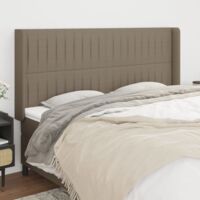 Kopfteil mit Ohren Taupe 183x16x118/128 cm Stoff vidaXL