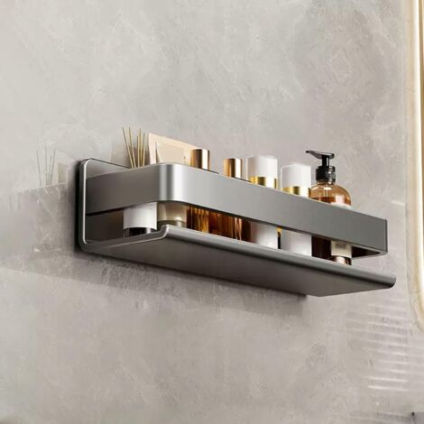 Estantería de pared de acero inoxidable para baño/ducha (Color: Gris, Tamaño: 30 cm) (1/5)