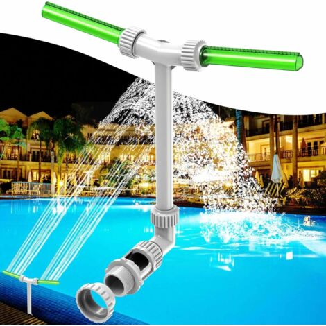 Fuente de piscina en cascada, cascada para piscina adecuada para jardín exterior (verde)