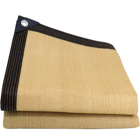 Vela de sombra beige, protección UV, parasol transpirable, apto para invernadero, pabellón, jardín, piscina, 2 m x 6 m