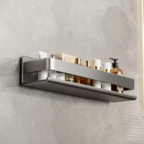 Estantería de pared de acero inoxidable para baño y ducha (Color: Gris, Tamaño: 40 cm) (1/5)
