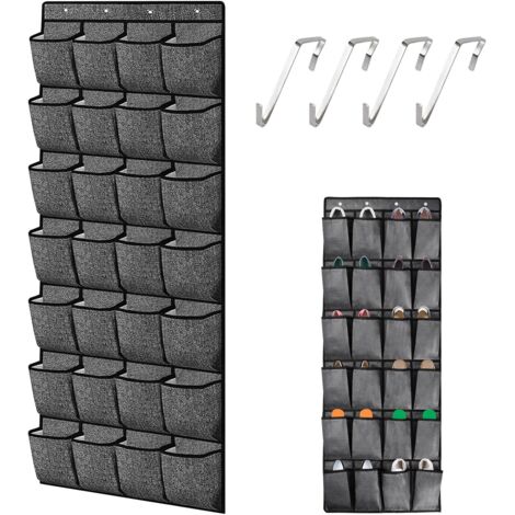 Organizador de zapatos colgante para dormitorio o habitación de residencia estudiantil, 28 bolsillos, 4 ganchos. (1/3)