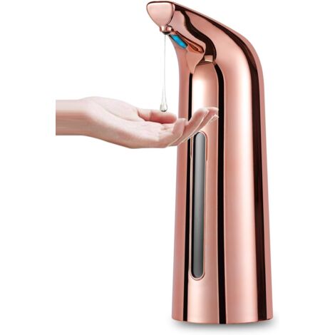 Dispensador automático de jabón para cocina y baño, sensor infrarrojo, resistente al agua, 400 ml/14 oz, color oro champán. (1/5)