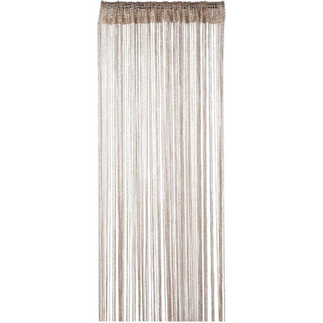 Cortinas de hilo color champán de 90 cm x 200 cm con lentejuelas y flecos, mosquitera, separador de ambientes, cortina con borlas para puertas, ventanas, decoración del hogar, decoración de eventos.