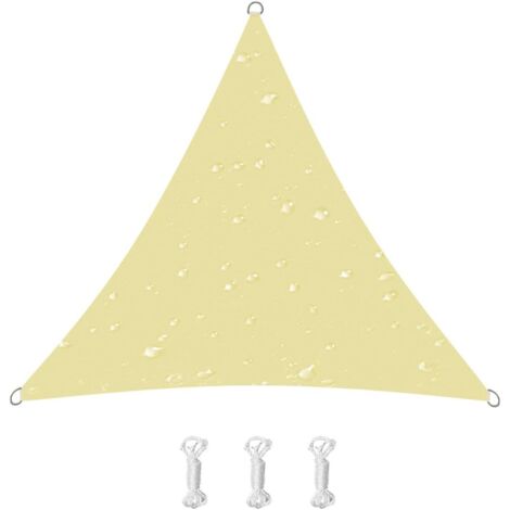 Vela de sombra con protección UV del 95%, ideal para terraza, balcón, jardín, fiestas y eventos al aire libre (4,5 x 4,5 x 4,5 metros, color beige). (1/5)